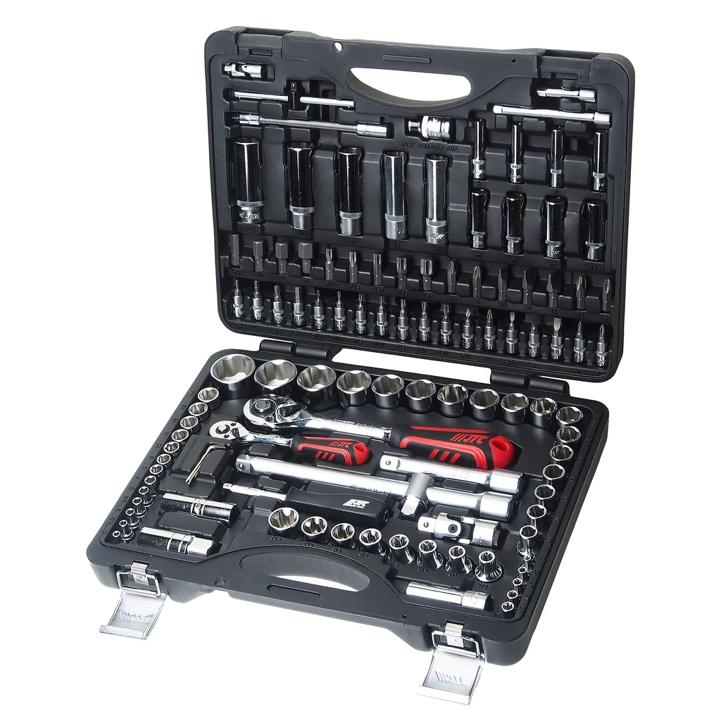 Набор головок торцевых и бит 1/4",1/2" для поврежденных гаек 110 предметов в кейсе JTC купить