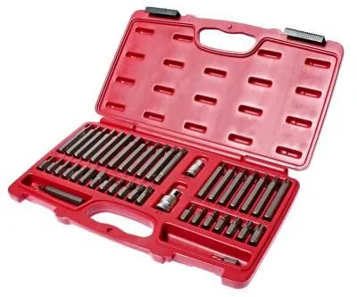 Набор бит 1/2" 3/8" HEX, TORX, SPLINE 6-ти гранных 2 держателя 42 предмета в кейсе JTC