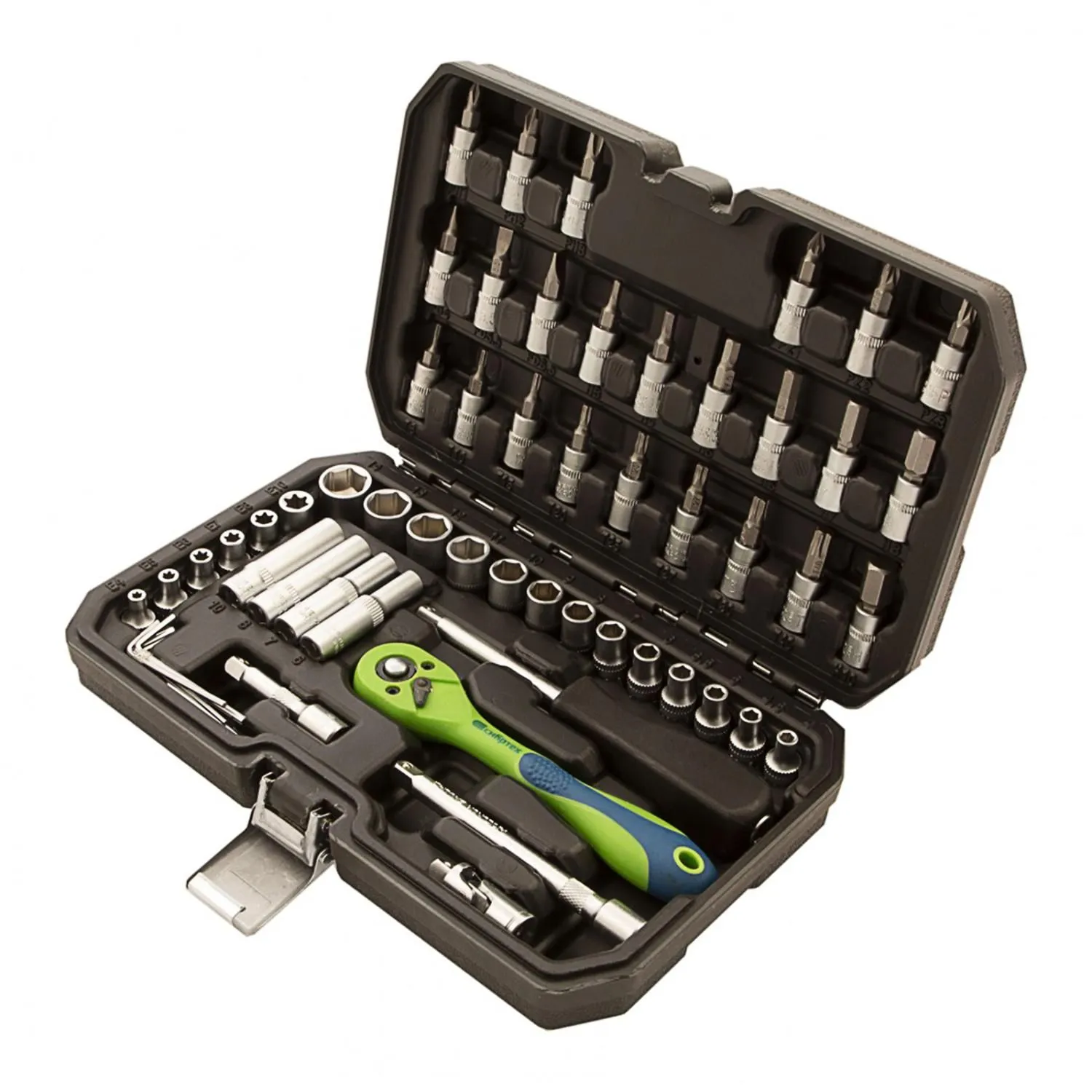 Набор инструментов 56 предметов, CrV, 1/4" Сибртех купить