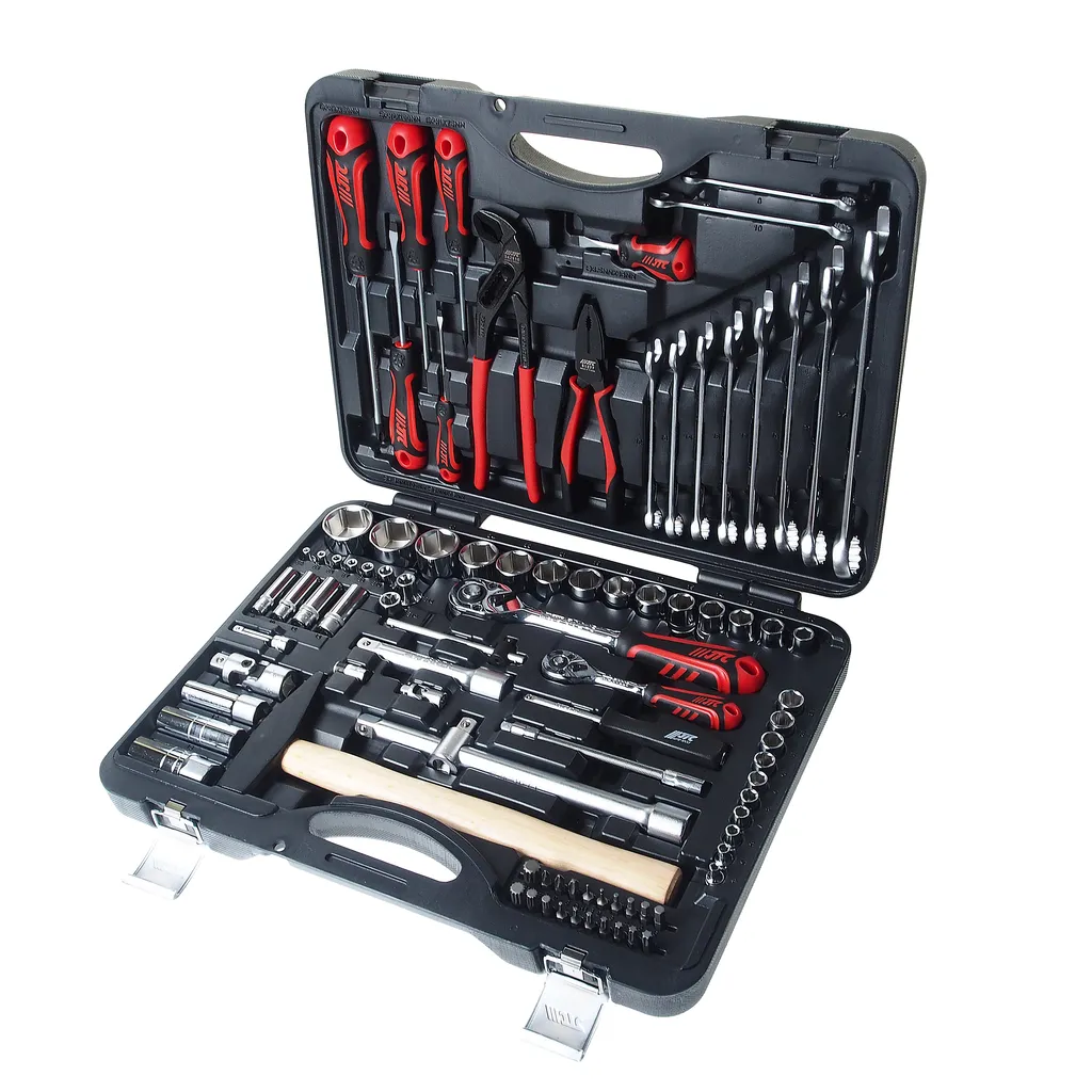 Набор инструментов 90 предметов слесарно-монтажный 1/4",1/2" 6-ти гранных в кейсе JTC купить