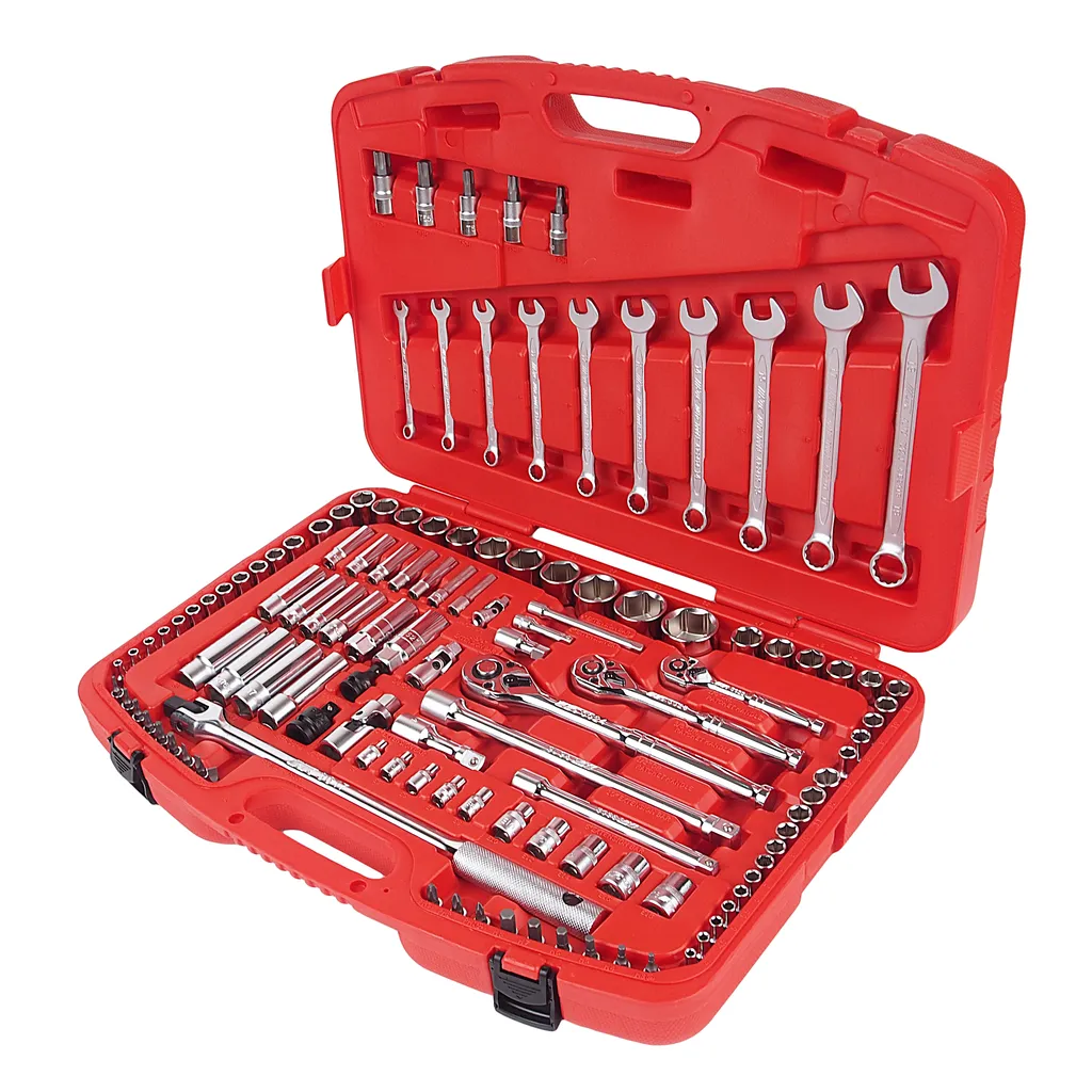 Набор инструментов 123 предмета слесарно-монтажный 1/4",3/8",1/2" метрич/дюйм в кейсе JTC купить