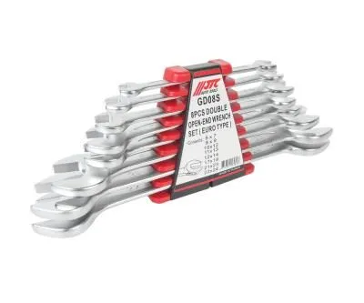 Набор ключей рожковых 6-24мм двухсторонних 8 предметов с держателем JTC