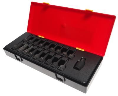 Набор головок торцевых 3/8" 6-ти гранных ударных 19 предметов в кейсе JTC